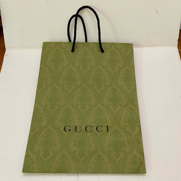 (SOLD) Lot of 2 Gucci Green Gift Bags - Picture 9 of 14